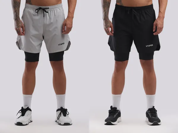Black_And_Grey_Polyster_Drfyfit_Running_Shorts_For_Men_Pack_Of_2