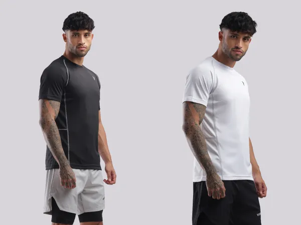 White_And_Black_Polyster_Drfyfit_Arrival_T_Shirt_For_Men