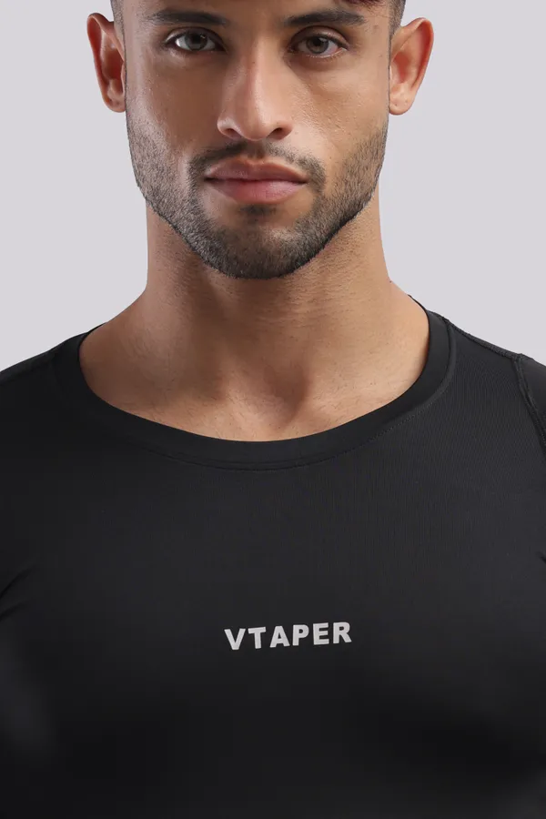 Black_Polyster_Drfyfit_Compression_Half_Selvess_T_Shirt_For_Men_Pack_Of_2