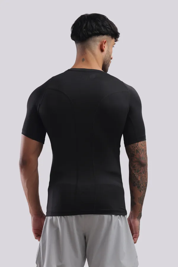 Black_Polyster_Drfyfit_Compression_Half_Selvess_T_Shirt_For_Men_Pack_Of_2