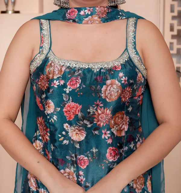 Womens_Teal_Floral_Printed_Kurta_Set_With_Palazzo_And_Dupatta_Ethnic_Wear