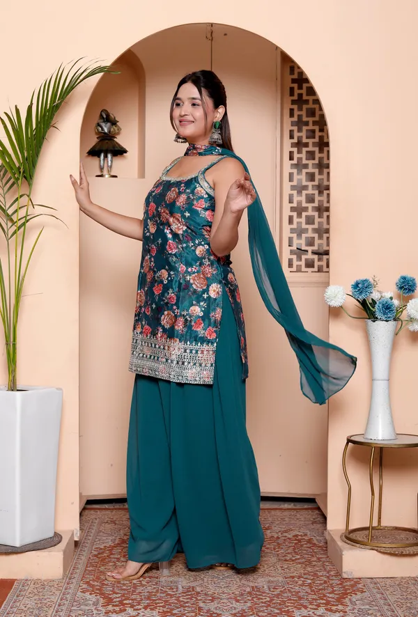 Womens_Teal_Floral_Printed_Kurta_Set_With_Palazzo_And_Dupatta_Ethnic_Wear