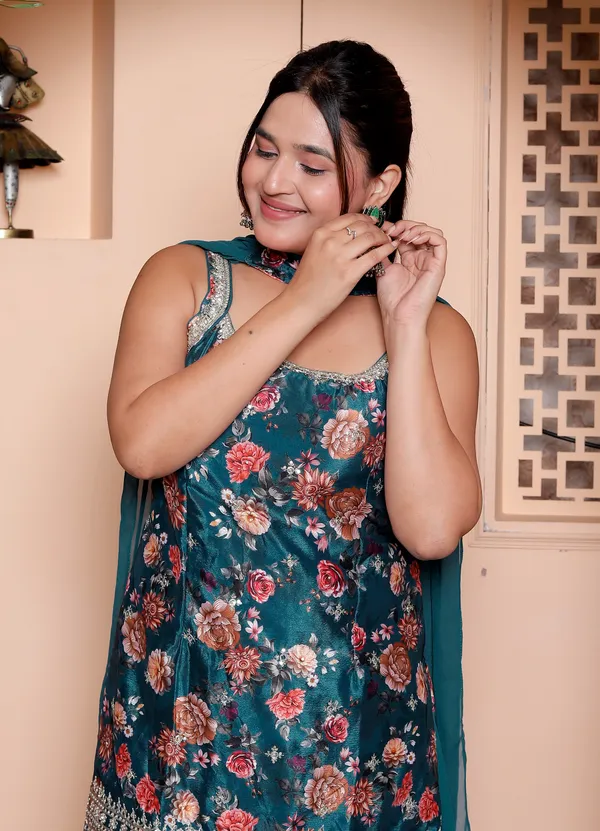 Womens_Teal_Floral_Printed_Kurta_Set_With_Palazzo_And_Dupatta_Ethnic_Wear