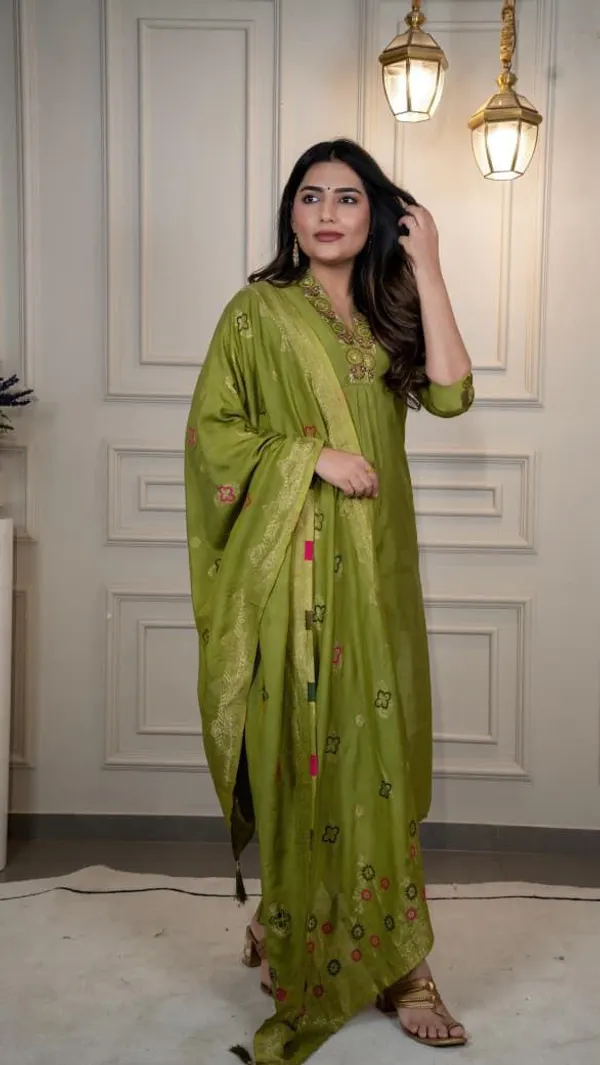 Olive_Green_Roman_Silk_Embroidered_Salwar_Suit_Set_With_Dupatta_For_Woman