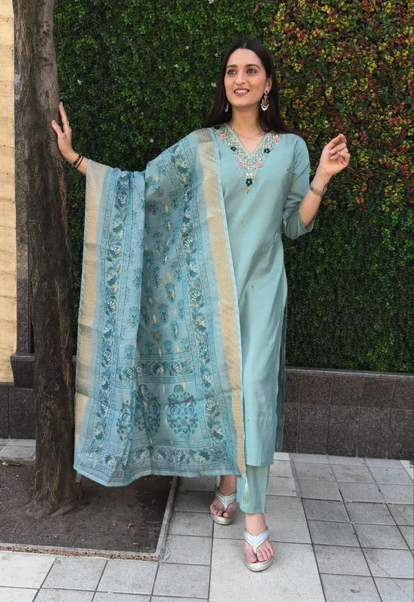 Aqua_Blue_Roman_Silk_Embroidered_Kurta_Set_With_Dupatta_For_Woman