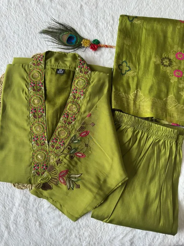 Olive_Green_Roman_Silk_Embroidered_Salwar_Suit_Set_With_Dupatta_For_Woman