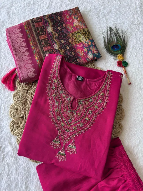 Vibrant_Pink_Roman_Silk_Embroidered_Salwar_Suit_Set_With_Dupatta_For_Woman