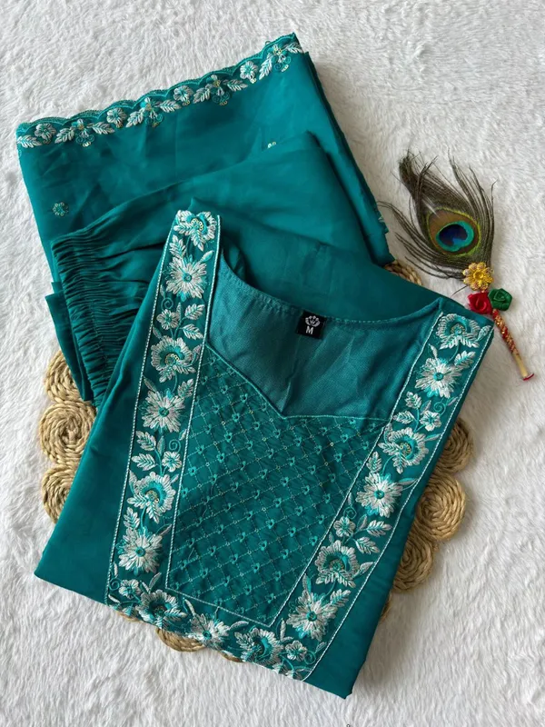 Teal_Roman_Silk_Embroidered_Ethnic_Suit_Set_With_Dupatta_For_Woman