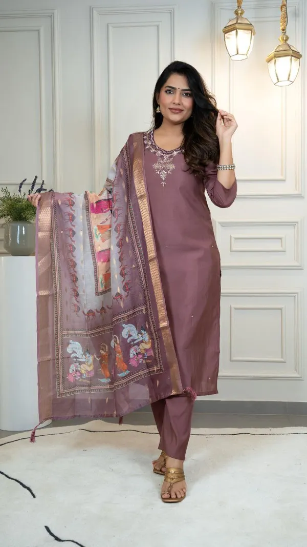 Mauve_Purple_Cotton_Embroidered_Kurta_Set_With_Printed_Dupatta_For_Woman