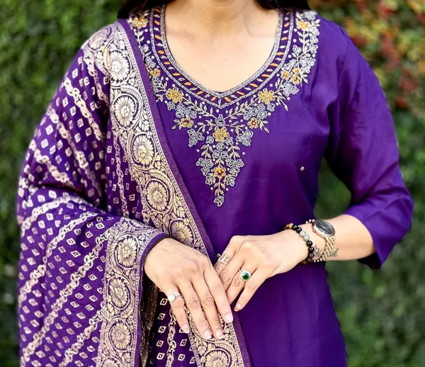 Purple_Roman_Silk_Embroidered_Kurta_Set_With_Banarasi_Dupatta_For_Woman