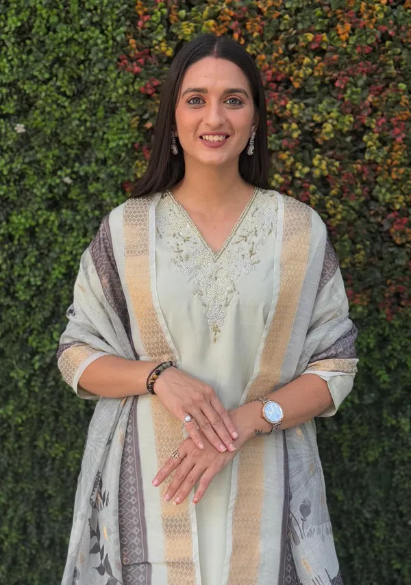 Mint_Green_Roman_Silk_Embroidered_Kurta_Set_With_Striped_Dupatta_For_Woman