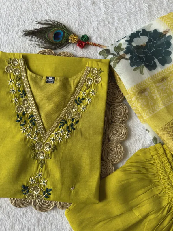 Yellow_Roman_Silk_Embroidered_Salwar_Suit_Set_With_Floral_Dupatta_For_Woman