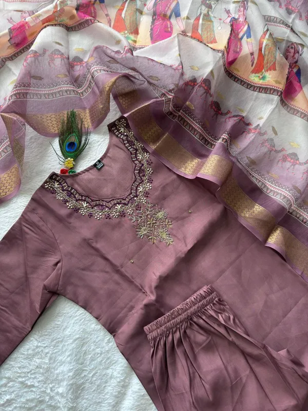 Mauve_Purple_Cotton_Embroidered_Kurta_Set_With_Printed_Dupatta_For_Woman