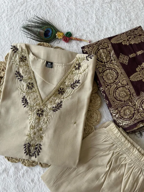 Pistachio_Green_Roman_Silk_Embroidered_Salwar_Suit_Set_With_Banarasi_Dupatta_For_Woman