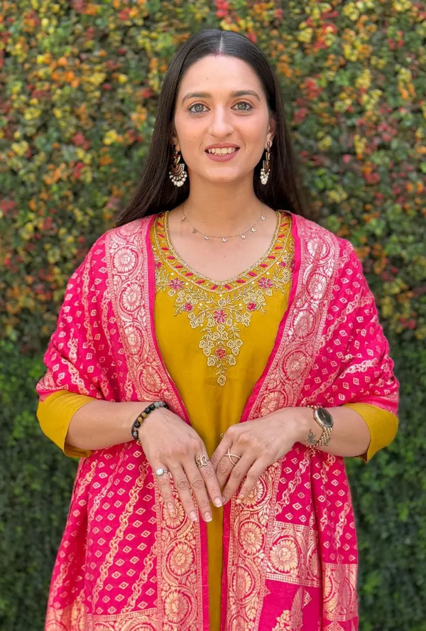 Mustard_Yellow_Roman_Silk_Embroidered_Kurta_Set_With_Banarasi_Dupatta_For_Woman
