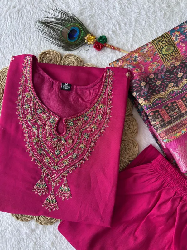Vibrant_Pink_Roman_Silk_Embroidered_Salwar_Suit_Set_With_Dupatta_For_Woman