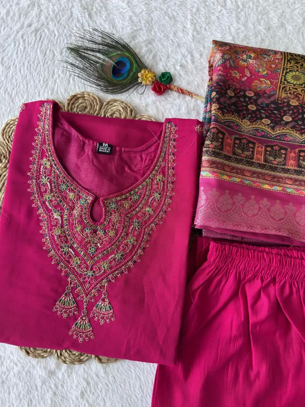 Vibrant_Pink_Roman_Silk_Embroidered_Salwar_Suit_Set_With_Dupatta_For_Woman