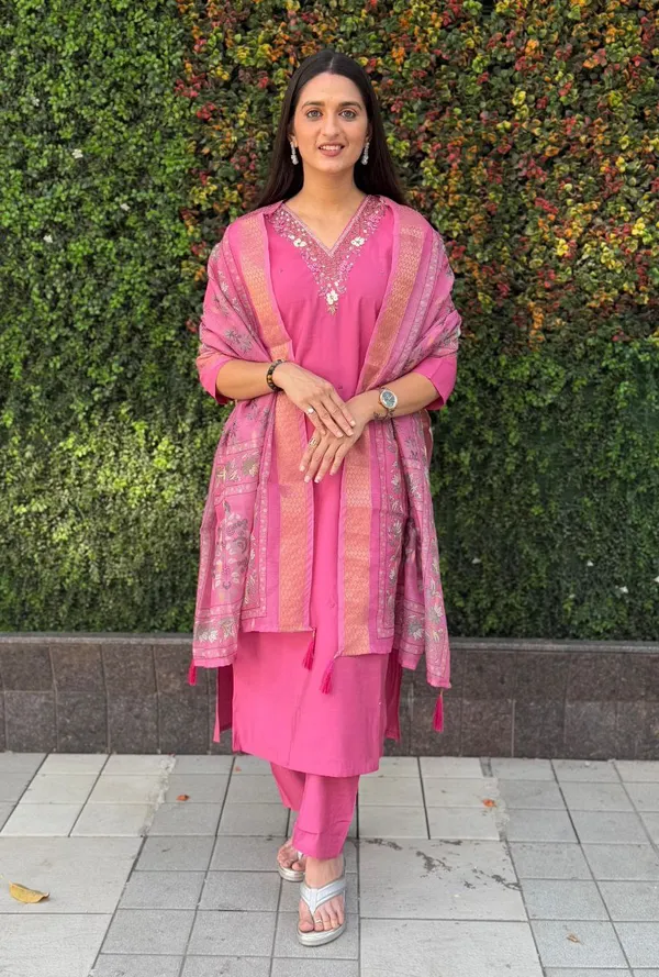 Pink_Cotton_Embroidered_Kurta_Set_With_Printed_Dupatta_For_Woman