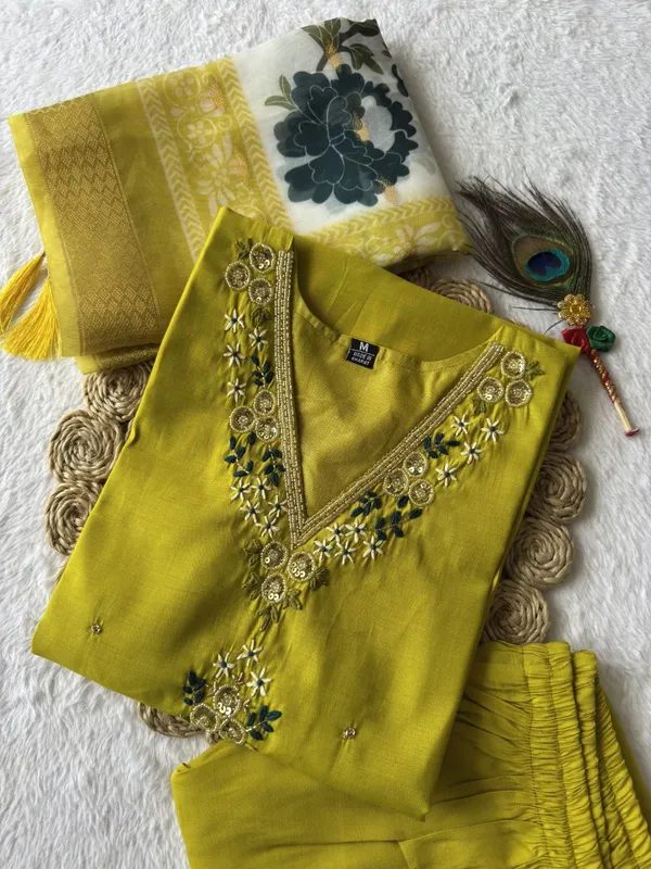 Yellow_Roman_Silk_Embroidered_Salwar_Suit_Set_With_Floral_Dupatta_For_Woman