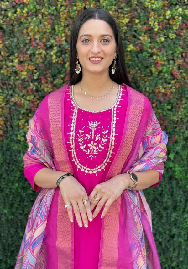 Magenta_Pink_Roman_Silk_Embroidered_Kurta_Set_With_Printed_Dupatta_For_Woman