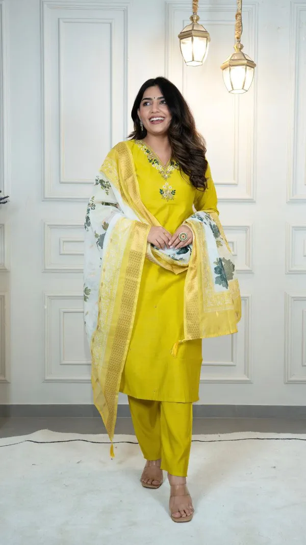Yellow_Roman_Silk_Embroidered_Salwar_Suit_Set_With_Floral_Dupatta_For_Woman