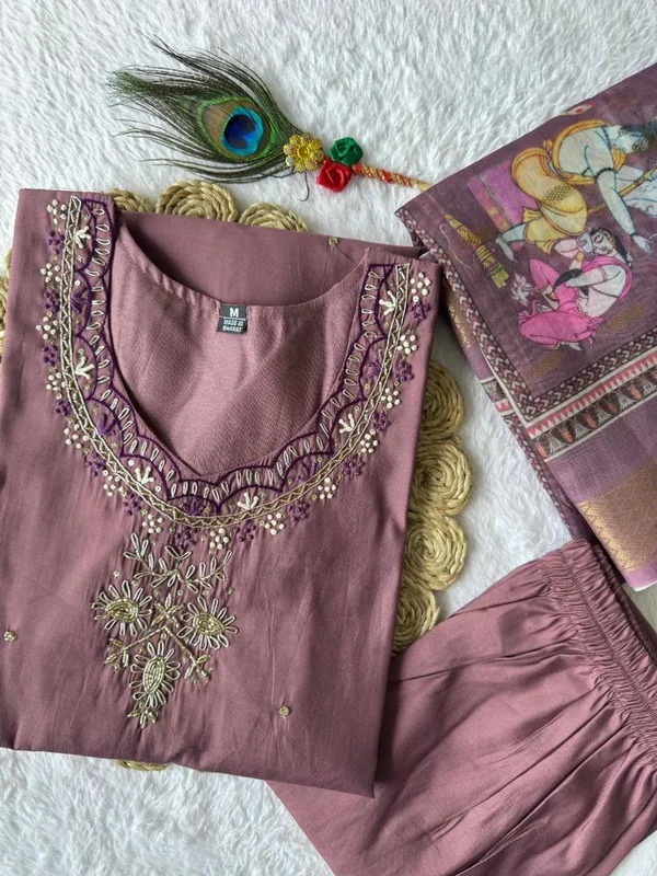 Mauve_Purple_Cotton_Embroidered_Kurta_Set_With_Printed_Dupatta_For_Woman