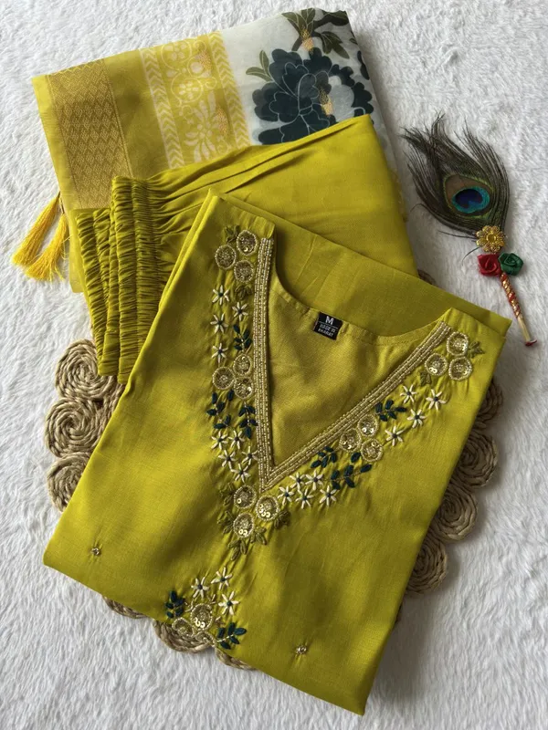 Yellow_Roman_Silk_Embroidered_Salwar_Suit_Set_With_Floral_Dupatta_For_Woman