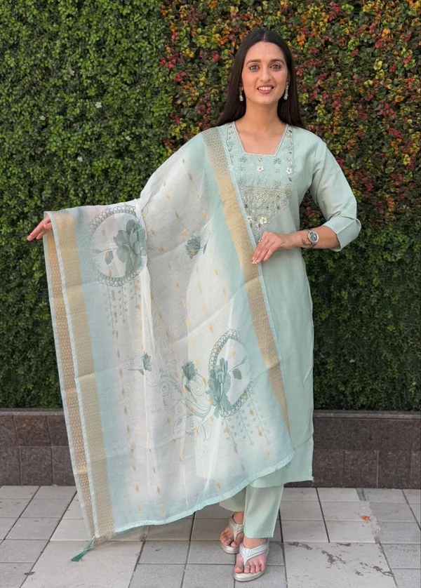 Mint_Green_Roman_Silk_Embroidered_Kurta_Set_With_Dupatta_For_Woman