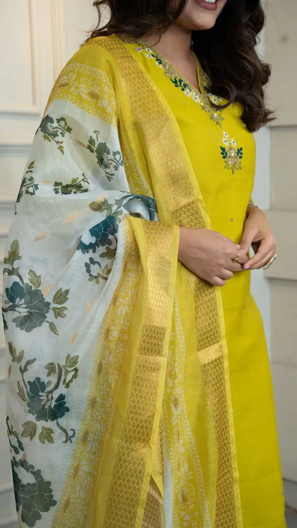 Yellow_Roman_Silk_Embroidered_Salwar_Suit_Set_With_Floral_Dupatta_For_Woman