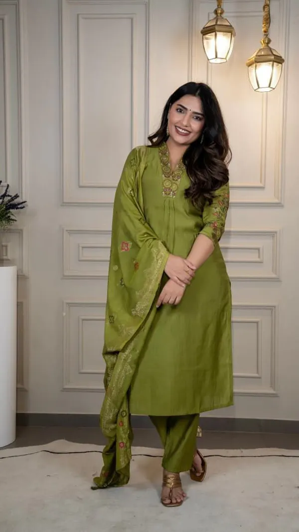 Olive_Green_Roman_Silk_Embroidered_Salwar_Suit_Set_With_Dupatta_For_Woman