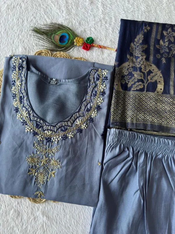 Blue_Roman_Silk_Embroidered_Suit_Set_With_Dupatta_For_Woman