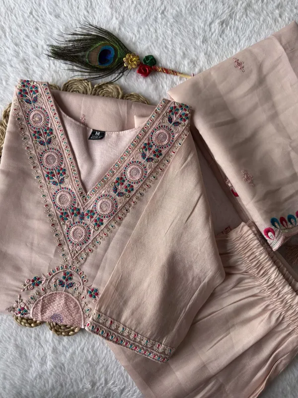 Beige_Roman_Silk_Embroidered_Ethnic_Suit_Set_With_Dupatta_For_Woman