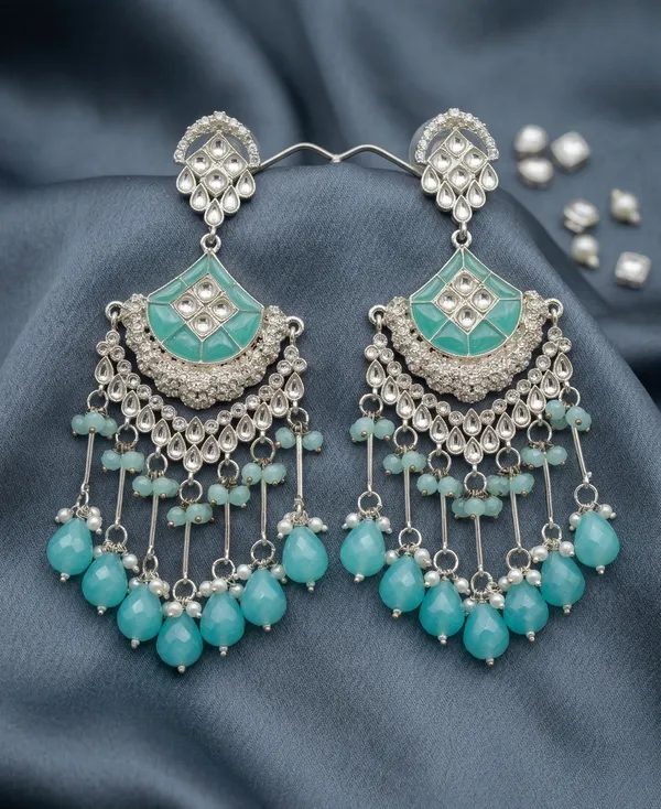Elegant_Kundan_And_Pearl_Passa/Jhoomar_With_Firoza_Glaze_Silver-Plated