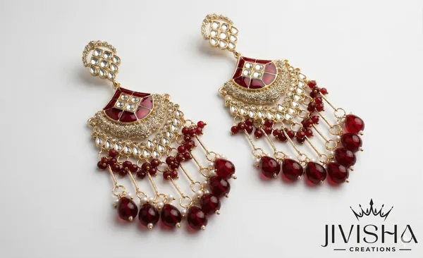 Kundan_Pearl_Drop_Earrings_-_Red_And_Gold_Traditional_Chandbali