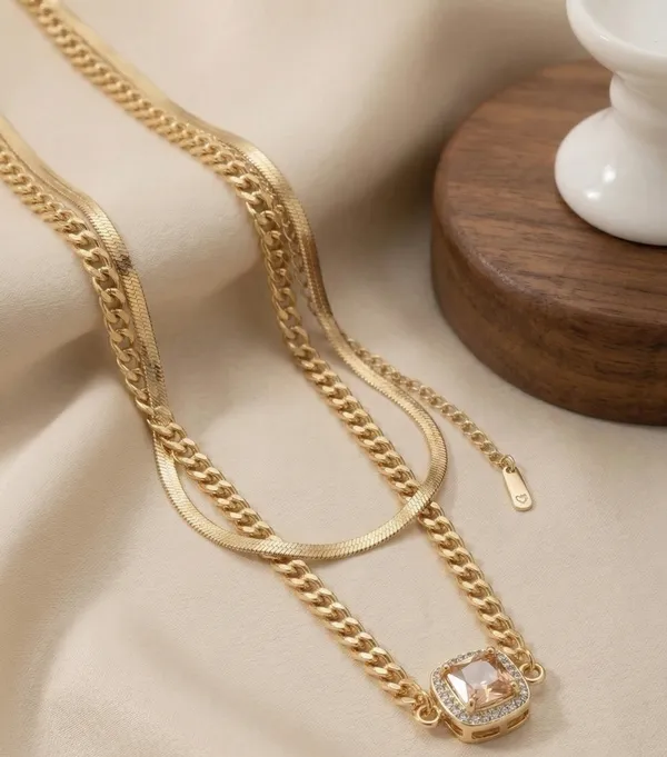 Luxury_Dual-Chain_with_Geometric_Pendant