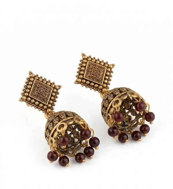 Meenakari_Oxidised_Jhumkis_Earrings