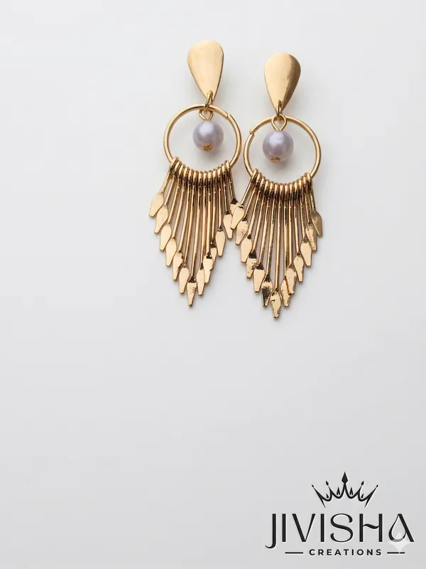 Gold-Plated_Pearl_Drop_Fringe_Earrings_(Pack_Of_2)