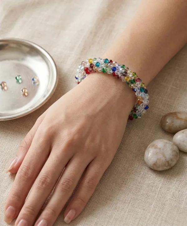 Rainbow_Sparkling_Bicone_Crystal_Handmade_Bracelet