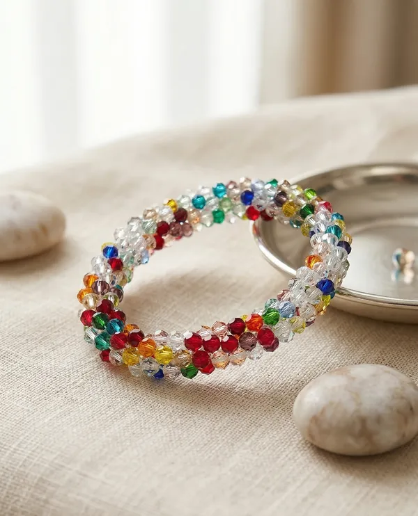 Rainbow_Sparkling_Bicone_Crystal_Handmade_Bracelet
