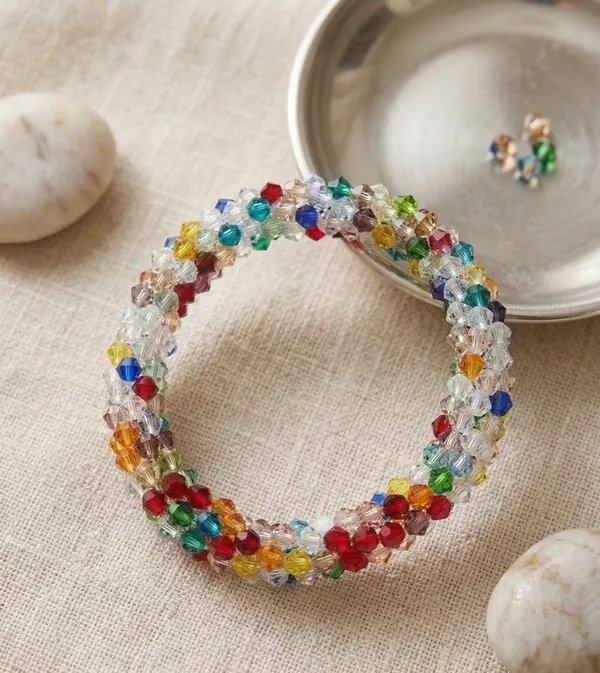 Rainbow_Sparkling_Bicone_Crystal_Handmade_Bracelet
