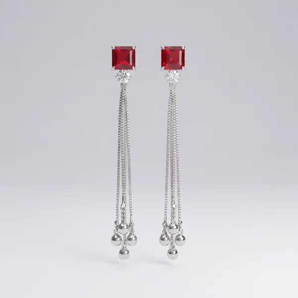 Elegant_Ruby_And_Crystal_Tassel_Earrings