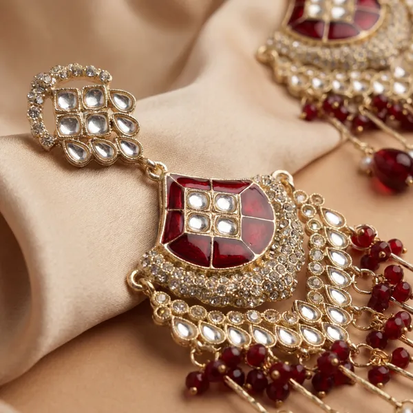 Kundan_Pearl_Drop_Earrings_-_Red_And_Gold_Traditional_Chandbali