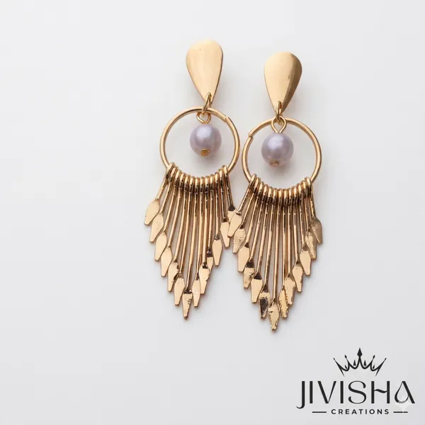 Gold-Plated_Pearl_Drop_Fringe_Earrings_(Pack_Of_2)
