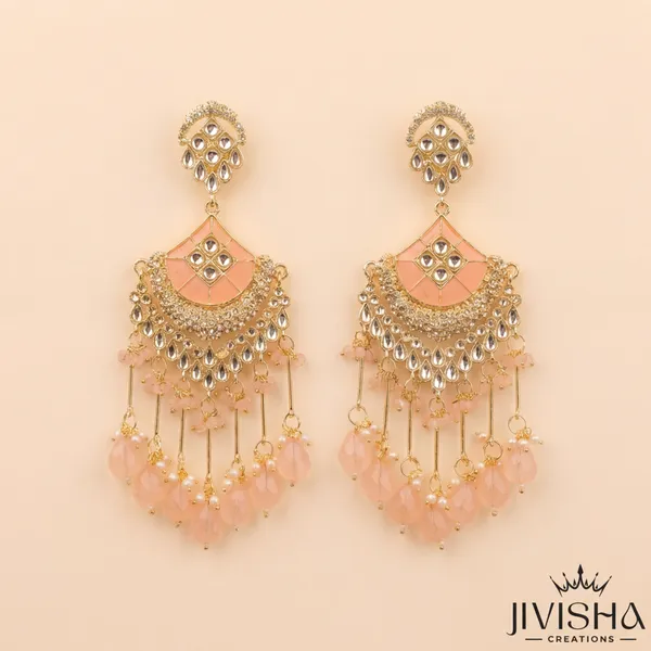 Elegant_Peach_Kundan_Chandbali_Earrings_With_Gold_Detailing