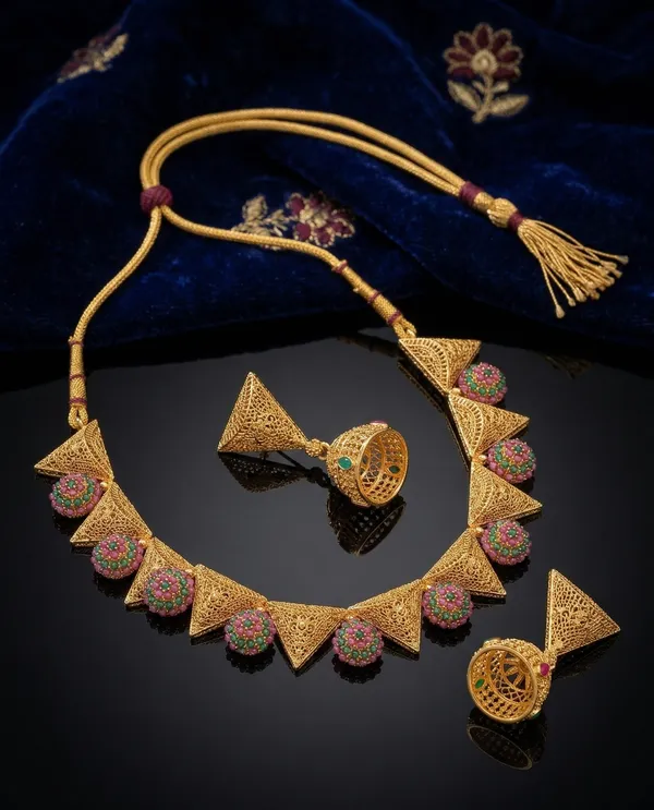 Traditional_Filigree_Choker_Set_with_Pink_&_Green_Beaded_Accents