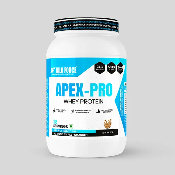 Kiloforce_Apex_Pro_Whey_Protein_24g_Protein_5_51g_BCAA_2_66g_Leucine_Muscle_Growth_Recovery_Strength_Easy_Digestion_1kg_Dry_Fruits