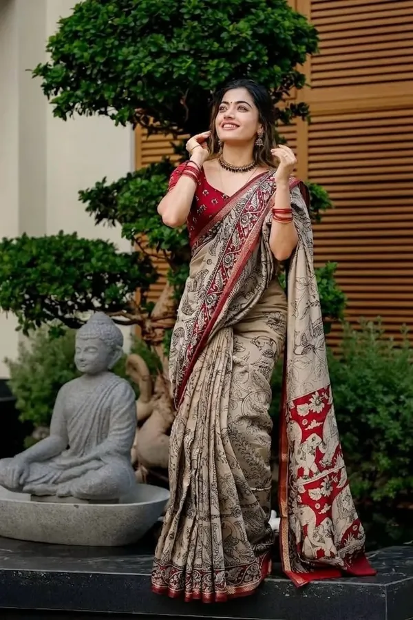 Red_And_Cream_Cotton_Silk_Saree_For_Women