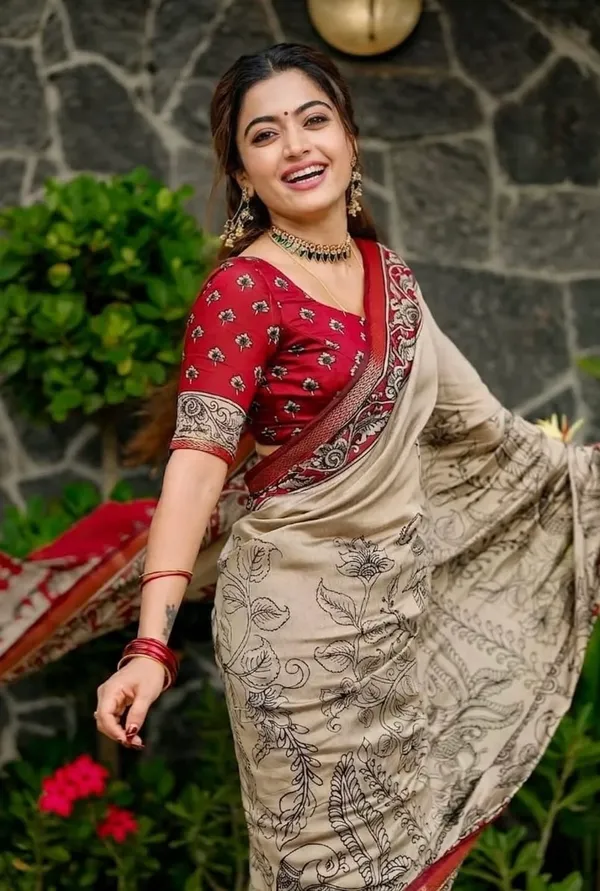 Red_And_Cream_Cotton_Silk_Saree_For_Women