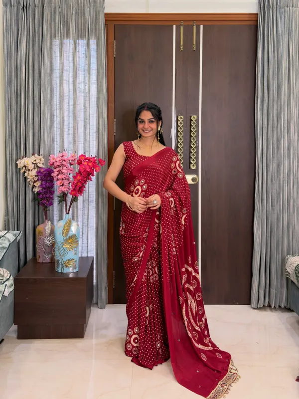 AJRAKH_pure_Gajji_bandhej_Supar_mirar_wark_saree_mirar_less_bodar_