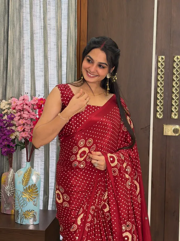 AJRAKH_pure_Gajji_bandhej_Supar_mirar_wark_saree_mirar_less_bodar_